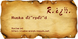 Ruska Árpád névjegykártya